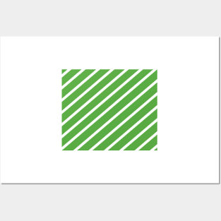 Diagonal lines - green and white. Posters and Art